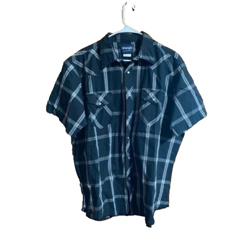 Wrangler Western Shirts Pearl Snap Men's Shirt Short Sleeves Rodeo XL